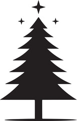 Obraz premium A Christmas tree silhouette vector on a white background