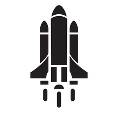 Spacecraft icon, silhouette, vector, illustration.