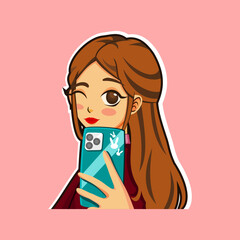 vector girl cartoon character