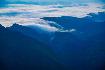 Majestic mountain scenery at dawn aerial view nature landscape serene atmosphere tranquil beauty concept for seo impact