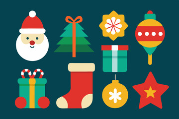 set of christmas tree image isolated on white background