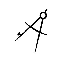 Divider Icon Vector. Surveyor and geometry, engineer, architect, school symbol. Flat Vector illustration