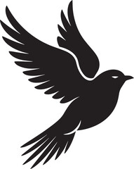 Obraz premium Black bird illustration on white background.