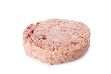 Tasty fresh canned meat isolated on white