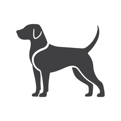 Walking dog silhouette in a tranquil stride, perfect for a subtle, artistic representation of a calm pet in motion.