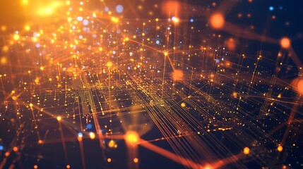Obraz premium A glowing digital circuit board representing modern business technology