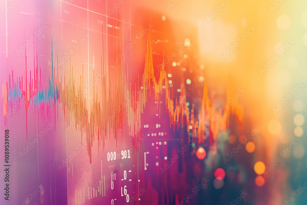 Poster abstract financial graph with uptrend arrow lines