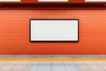 mockup template. Digital advertising mockup on a subway screen, with customizable ad space and urban atmosphere, Subway screen with customizable ad space, Urban and impactful