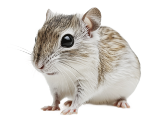 PNG Rodent with striking eyes on white surface