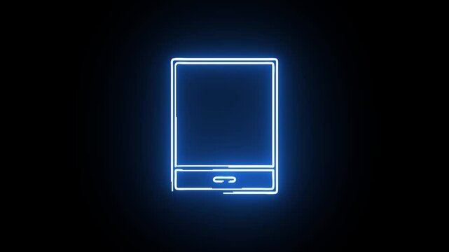 computer icon animation with neon effect