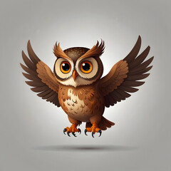 Obraz premium Cute owl flying cartoon