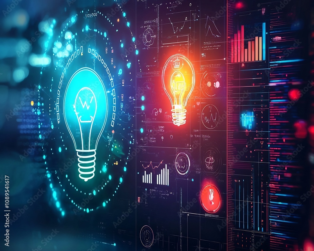 Poster futuristic edtech interface empowering personalized learning and progress insights