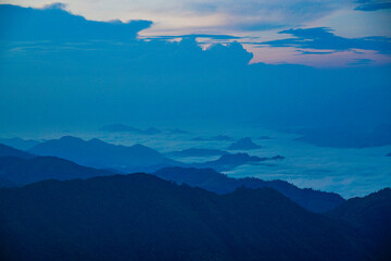 Breathtaking sunrise over mountain range nature landscape scenic view tranquil environment early morning natural beauty