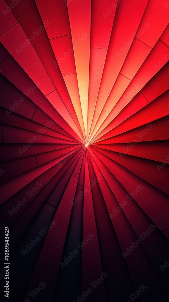 Poster abstract red radiating lines design pattern