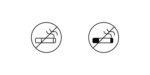 no smoking set icon with white background vector stock illustration