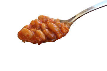 Baked beans in a spoon