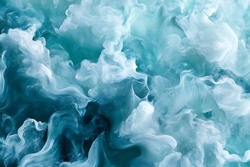 Obraz premium Abstract light teal background with organic flowing texture