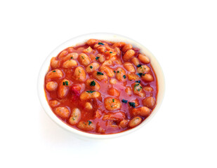 Tasty baked beans on tomato sauce