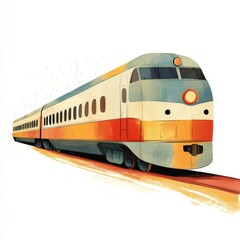 Fototapeta premium Colorful Playful Train Illustration for Children, Fun Cartoon Transport Art with Bright Design 
