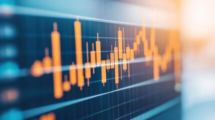 Close-up of stock market data visualization showing dynamic price changes over time.