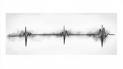 heart rhythm set, Electrocardiogram, ECG - EKG signal isolated on white background