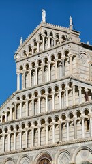 The famous architecture in Pisa city. Piazza del Duomo, Battistero di San Giovanni, Leaning Tower, Cattedrale di Pisa