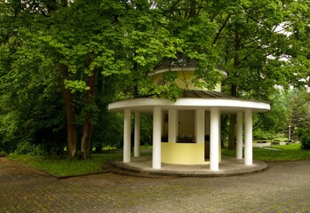 View of the Spring and the beautiful spa park Konstantinovy ​​lazne (konstantinsbad) czech republic Europe