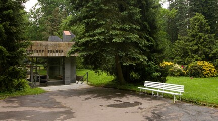 View of Prusík spring with healing water and colonnade Konstantinovy ​​lazne (konstantinsbad) Czech Republic Europe