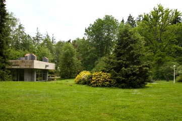 View of the Prusík Spring and the beautiful spa park Konstantinovy ​​lazne (konstantinsbad) czech republic Europe