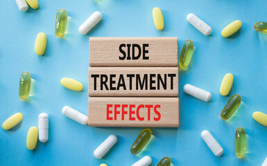 Side Treatment Effects symbol. Concept words Side Treatment Effects on wooden blocks. Beautiful...