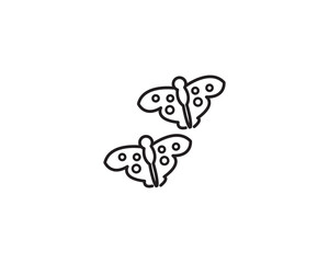 Butterfly icon vector symbol design illustration