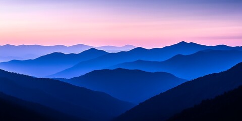 Majestic Blue Mountains at Twilight Serenity