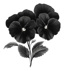 PNG Stunning black pansies in full bloom