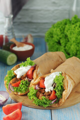 A traditional dish of Greece - gyros