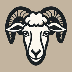 Sheep head logo symbol illustration