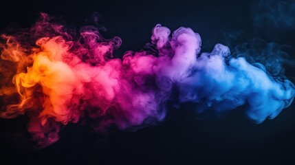 Colorful smoke swirls on black background. (1)