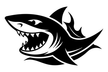 shark head mascot logo silhouette.