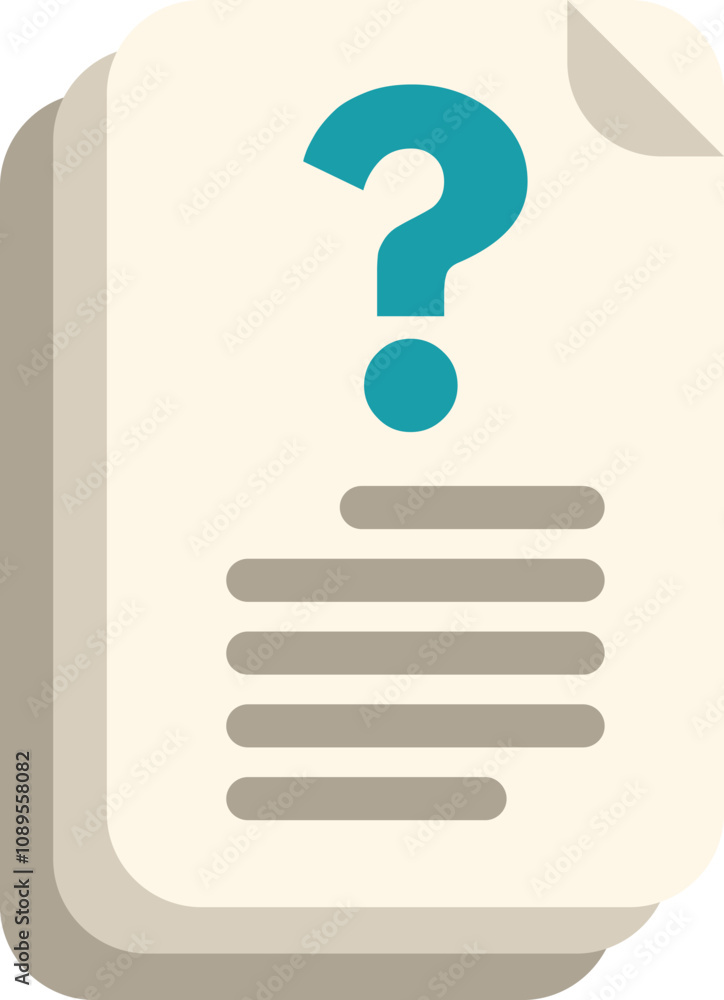 Poster stack of papers is showing a question mark, representing a request for information