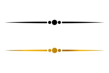Set of black and gold ornamental lines