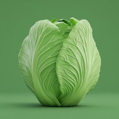 Obraz premium Vibrant Green Cabbage on Solid Background