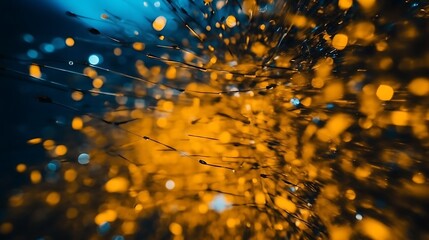 Naklejka premium Abstract Golden Lights And Dark Blue Background
