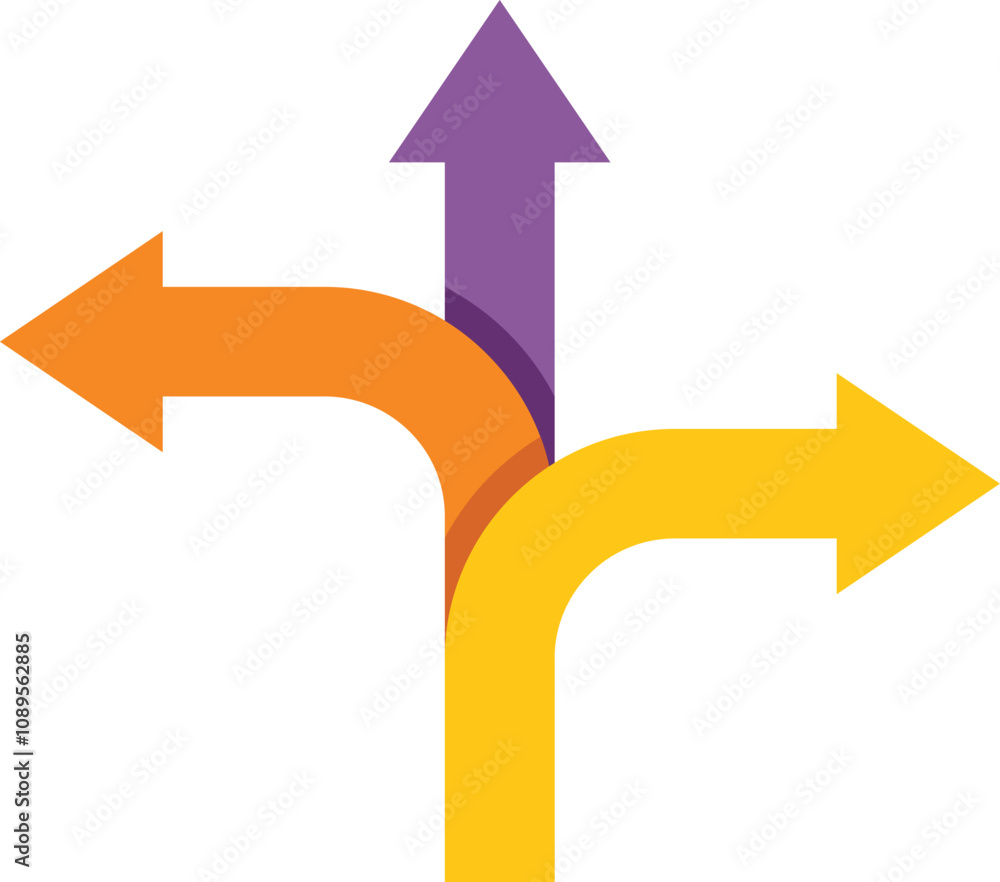 Poster three arrows are branching off in different directions, symbolizing the need to make a choice