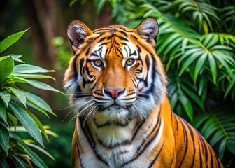 Captured beauty: A Siberian tiger, Panthera tigris altaica, in the zoo.