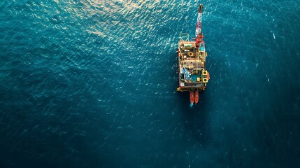 Aerial perspective of offshore industry platform