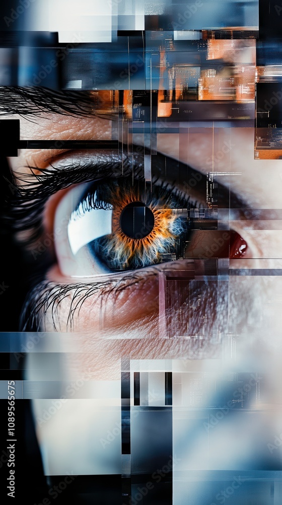 Aufkleber eye peering through layers of privacy, revealing intricate details and emotions. this captivating im