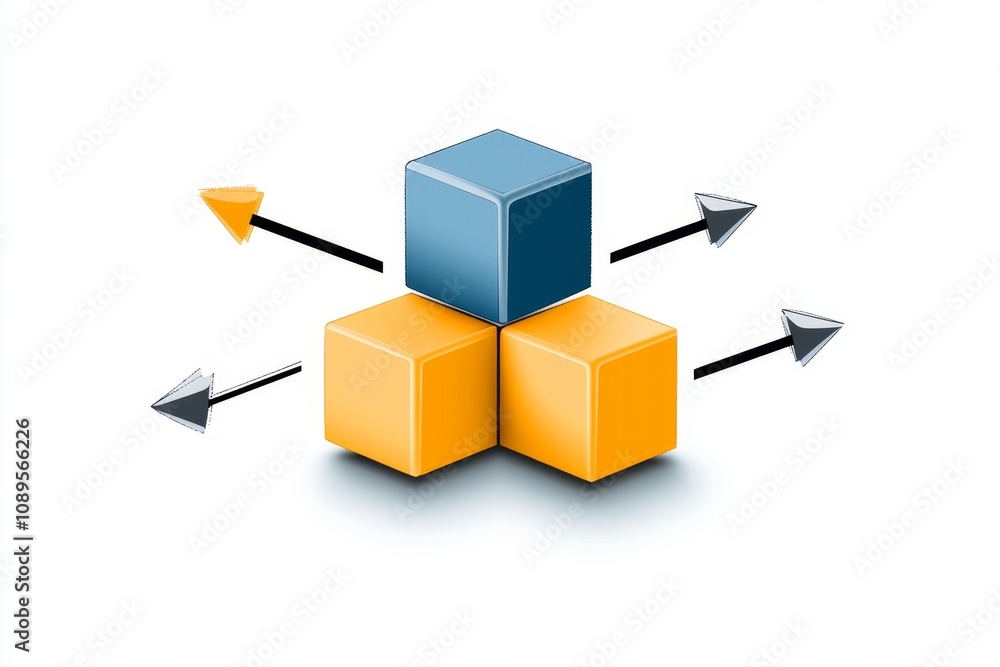 Poster Ajax illustrated in 2D, showing arrows between client and server on a clean white background with soft colors