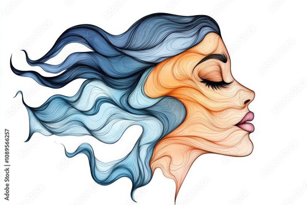 Poster Ajax illustrated in a watercolor style as a soft, dynamic user interface glowing with vibrant colors