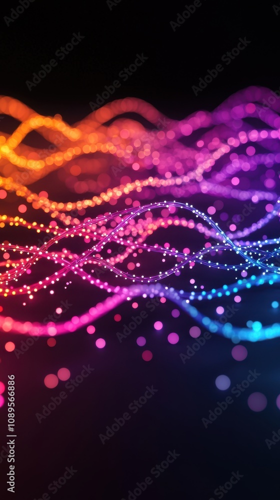 Aufkleber quantum computing cryptography concept. stylized 3d particles depicting a quantum wave formation, id