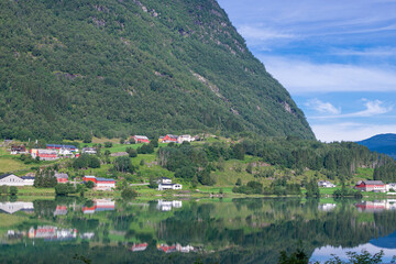 Obraz premium Byrkjelo is a town in the county of Sogn og Fjordane in the region Vestlandet, Norway.