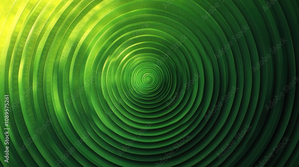 Poster abstract green concentric circles pattern design